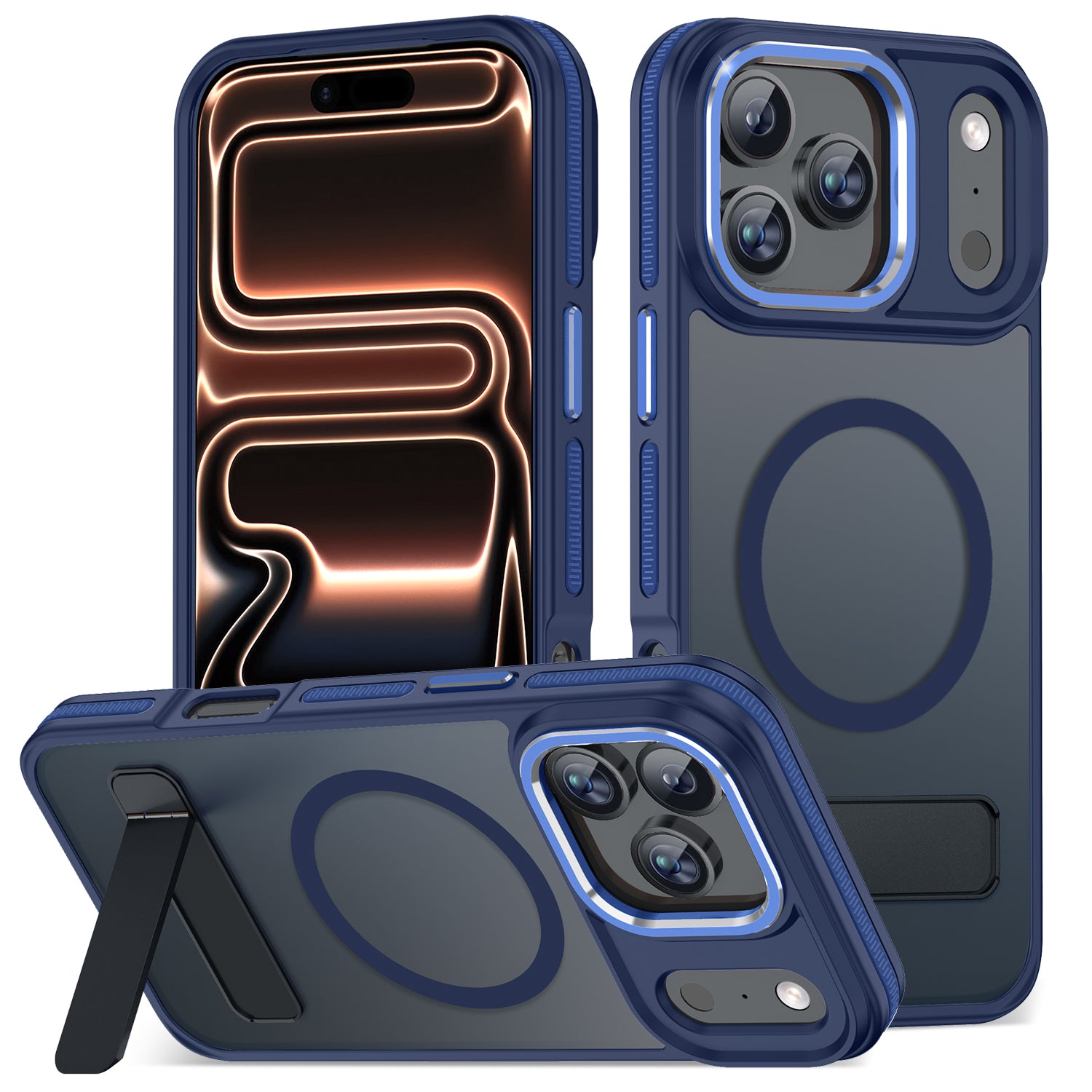 MALEWOLF Magnetic Case for iPhone 17 Pro, [Built-in Invisible Kickstand] [Compatible with MagSafe] Non-Slip Shockproof Cover Slim Phone Case for iPhone 17 Pro 6.3 Inch