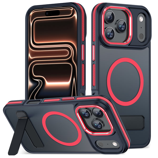 MALEWOLF Magnetic Case for iPhone 17 Pro, [Built-in Invisible Kickstand] [Compatible with MagSafe] Non-Slip Shockproof Cover Slim Phone Case for iPhone 17 Pro 6.3 Inch