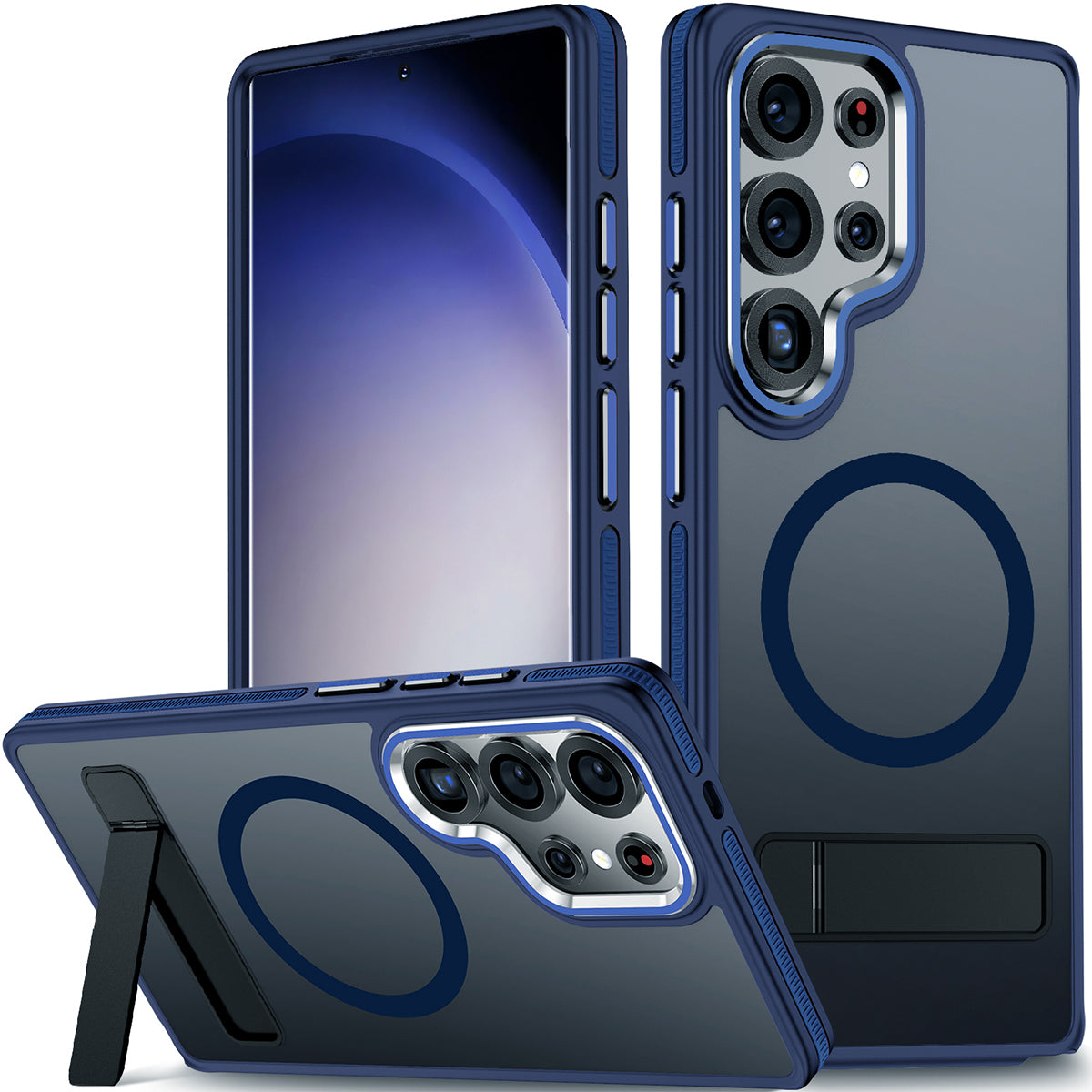 MALEWOLF for Samsung Galaxy S25 Ultra Case, Shockproof S25 Ultra Phone Case with Kickstand, Anti-Skid Case Fits for Magsafe, Camera Frame with Raised Protection for Galaxy S25 Ultra Cover