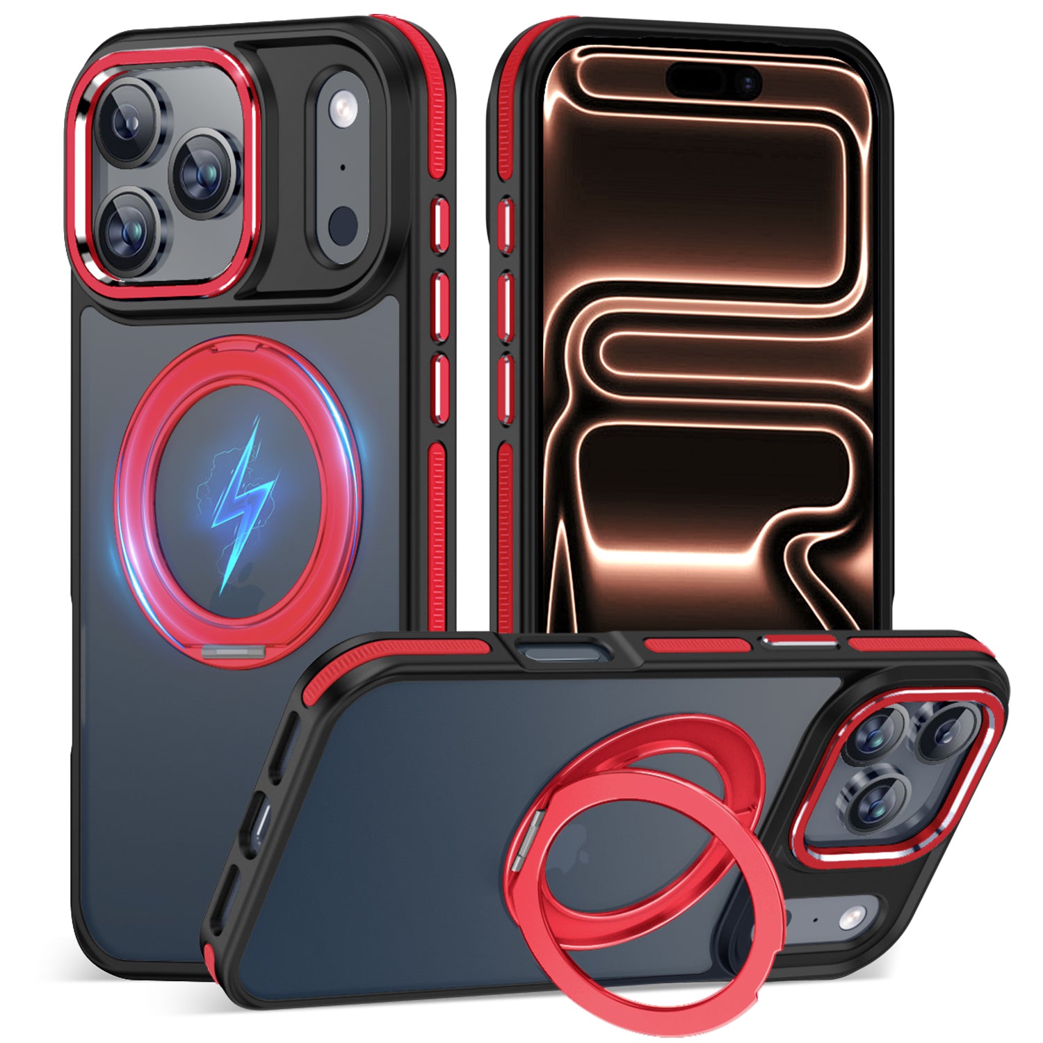 MALEWOLF Magnetic Stand for iPhone 17 Pro Max Case, Compatible with Magsafe, Anti-Slip Cover with Military-Grade Protection, Slim Phone Case for iPhone 17 Pro Max