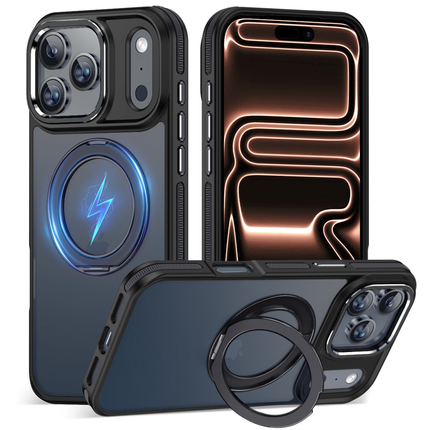 MALEWOLF Magnetic Stand for iPhone 17 Pro Max Case, Compatible with Magsafe, Anti-Slip Cover with Military-Grade Protection, Slim Phone Case for iPhone 17 Pro Max