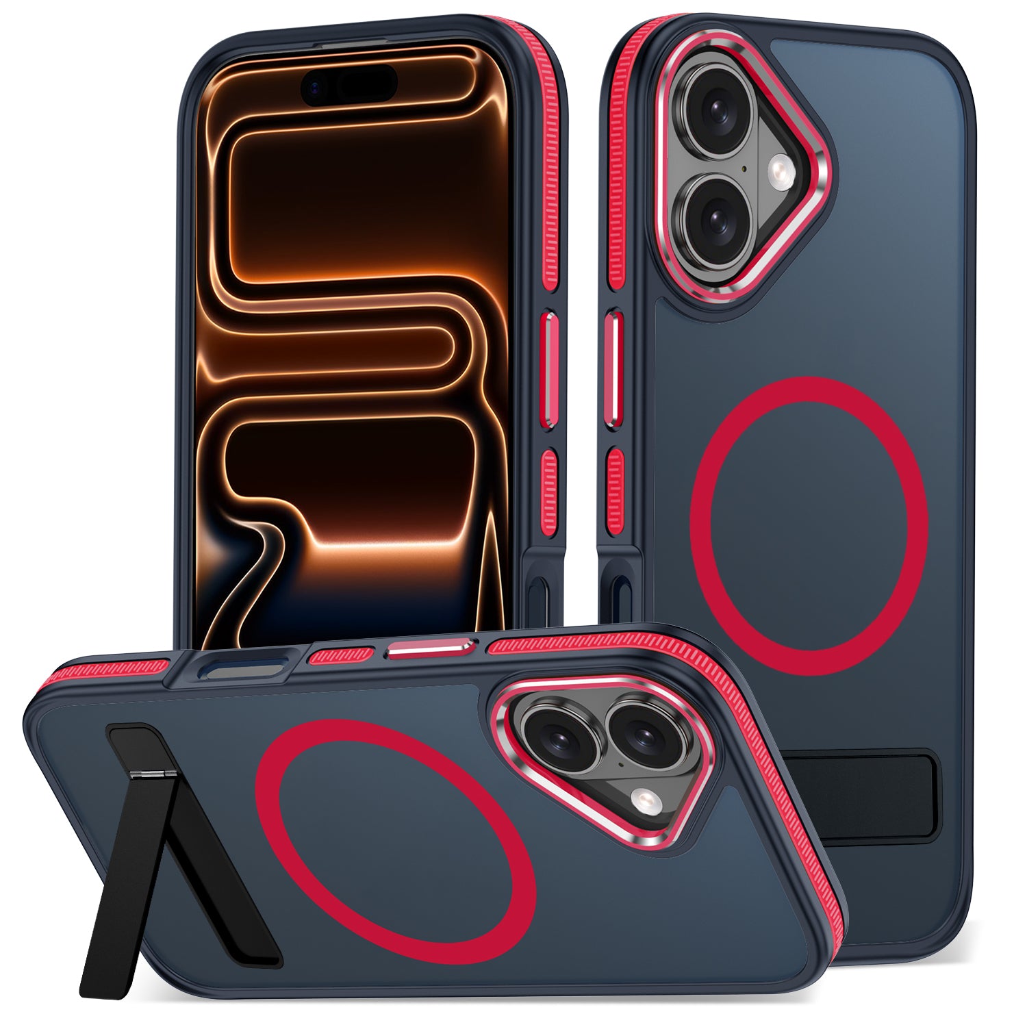MALEWOLF Magnetic & Kickstand for iPhone 17 Case, [Compatible with Magsafe] [Military Grade Protection] Slim Translucent Cover, Shockproof Phone Case for iPhone 17 6.3 Inch