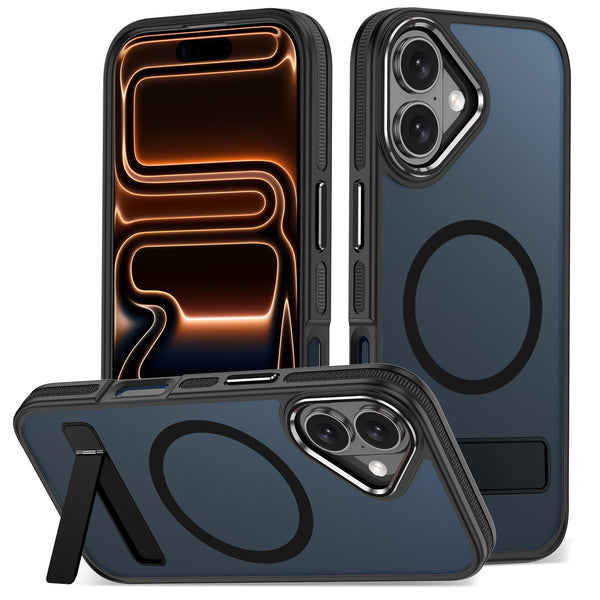 MALEWOLF Magnetic & Kickstand for iPhone 17 Case, [Compatible with Magsafe] [Military Grade Protection] Slim Translucent Cover, Shockproof Phone Case for iPhone 17 6.3 Inch