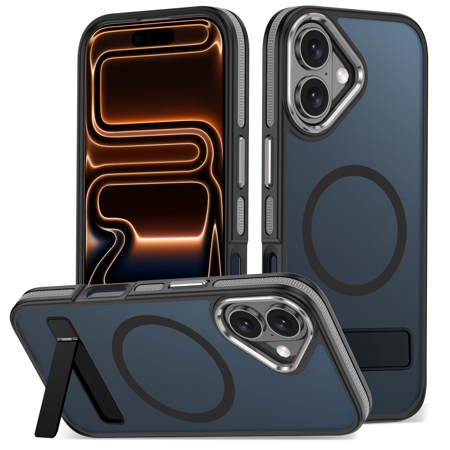 MALEWOLF Magnetic & Kickstand for iPhone 17 Case, [Compatible with Magsafe] [Military Grade Protection] Slim Translucent Cover, Shockproof Phone Case for iPhone 17 6.3 Inch