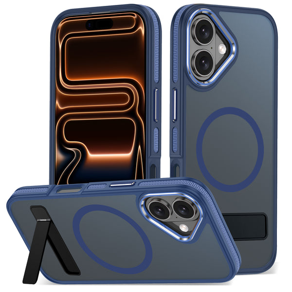 MALEWOLF Magnetic & Kickstand for iPhone 17 Case, [Compatible with Magsafe] [Military Grade Protection] Slim Translucent Cover, Shockproof Phone Case for iPhone 17 6.3 Inch