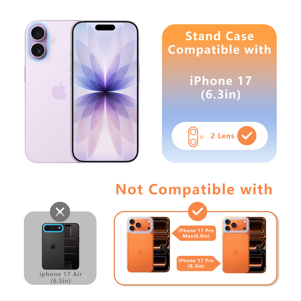 MALEWOLF Magnetic & Kickstand for iPhone 17 Case, [Compatible with Magsafe] [Military Grade Protection] Slim Translucent Cover, Shockproof Phone Case for iPhone 17 6.3 Inch