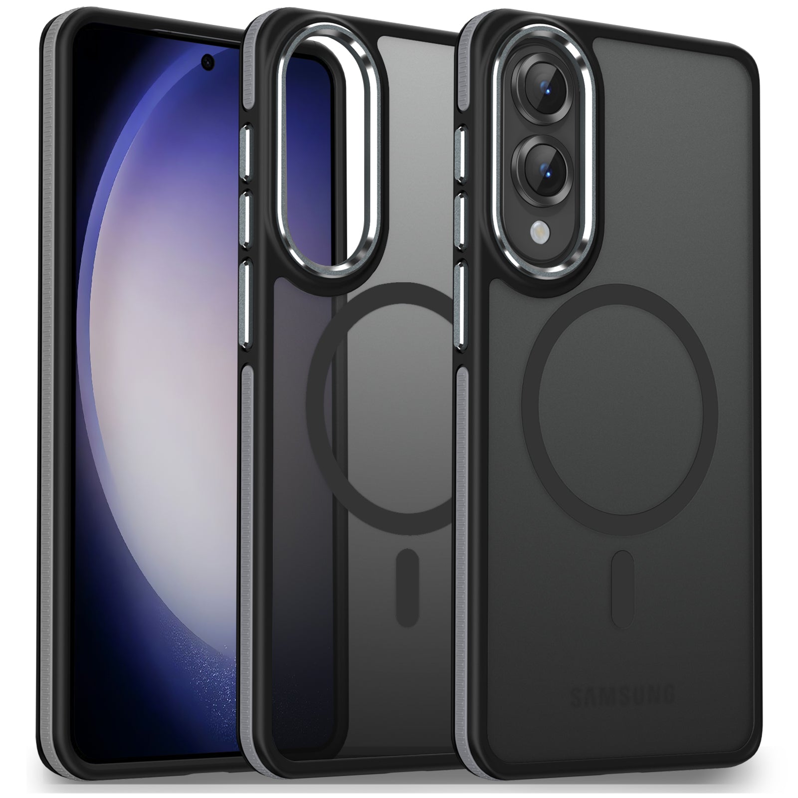 MALEWOLF Case for Samsung Galaxy S25 Edge, Matte Translucent Magnetic Cover [Compatible with Magsafe] [Anti-Slip Grip], Military Grade Shockproof Hybrid Color Galaxy S25 Edge Phone Case