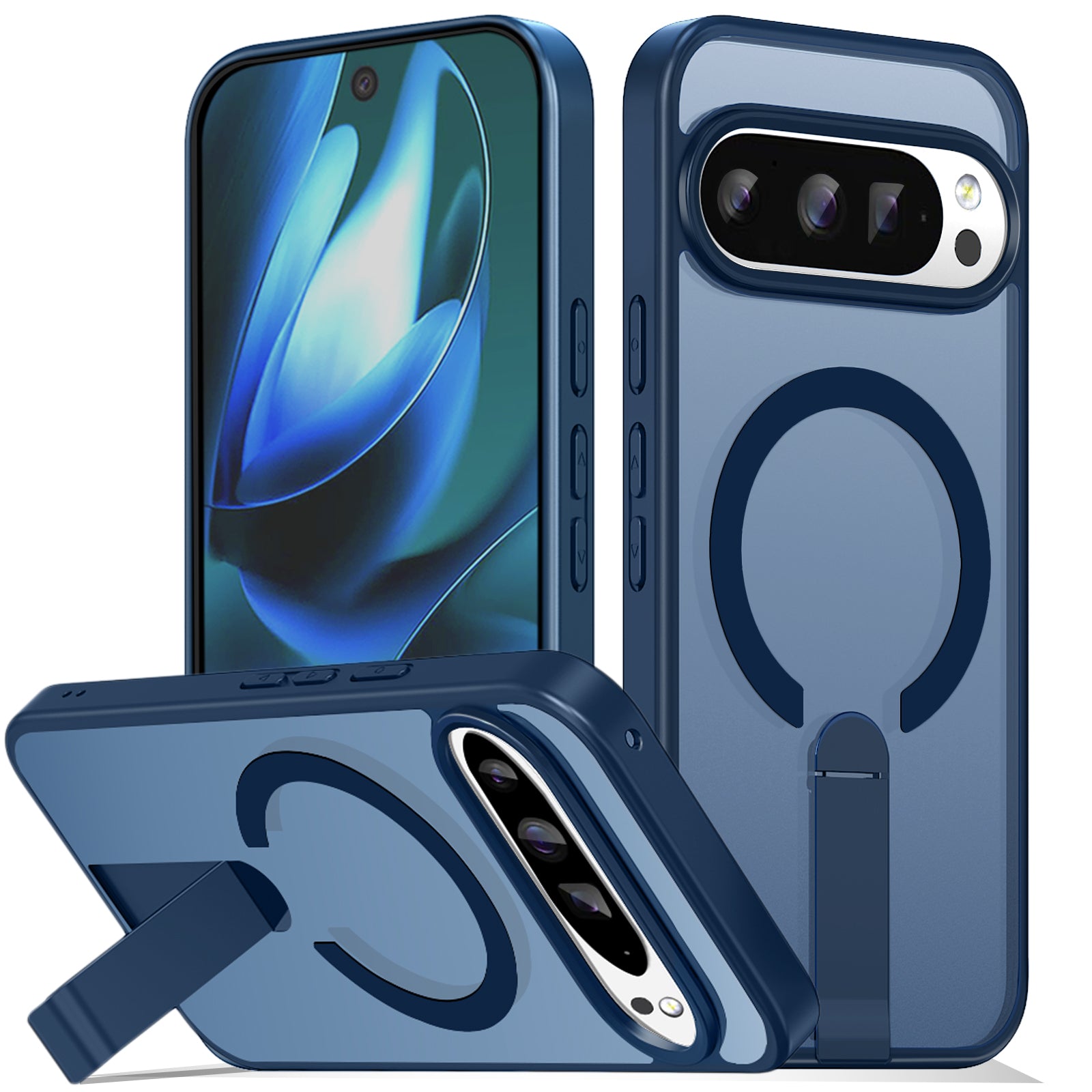 MALEWOLF for Google Pixel 9 Pro XL Case Magnetic, Slim Cover [Kickstand] [Compatible with Magsafe], Anti-yellowing & Durable TPU Back, Shockproof Bumper Protection for Pixel 9 ProXL Phone Case