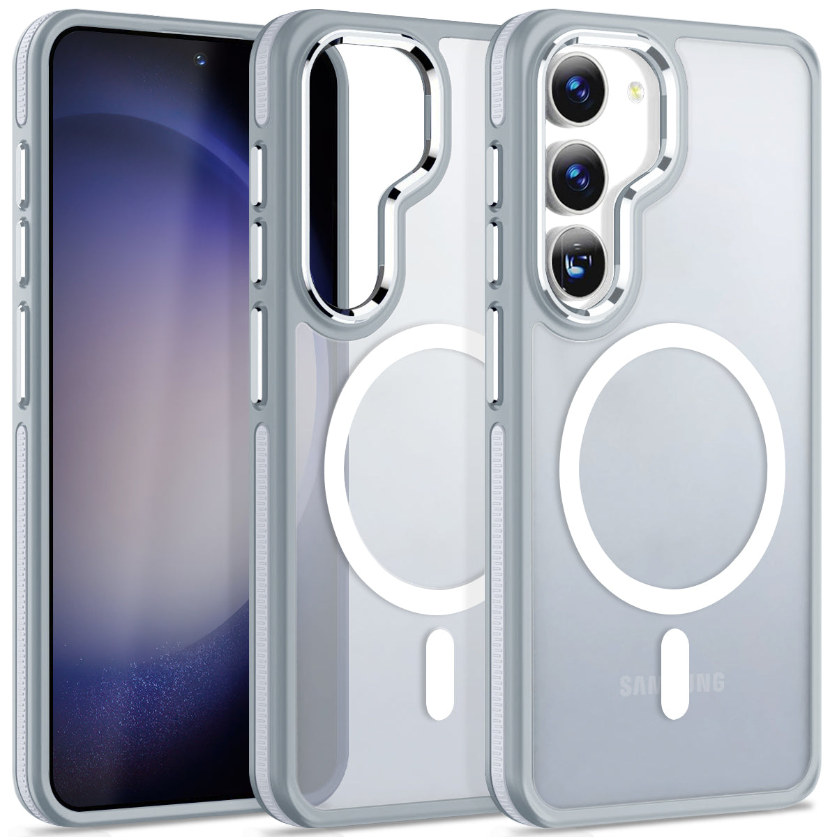 MALEWOLF for Samsung S23 Case, Compatible with MagSafe, Magnetic Phone Case for Galaxy S23, [Translucent Matte] [Anti-Slip] Full-Body Protection, Slim Translucent Cover