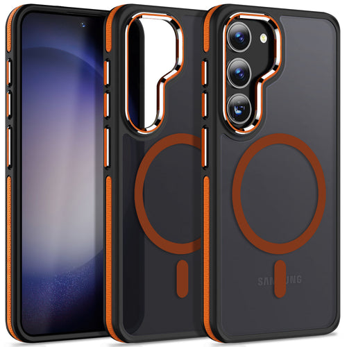 MALEWOLF Case for Samsung Galaxy S23 Plus, Compatible with Magsafe, Magnetic Cover with Anti-Slip Edge, Shockproof Translucent Color Hybrid Phone Case for Galaxy S23+ 5G