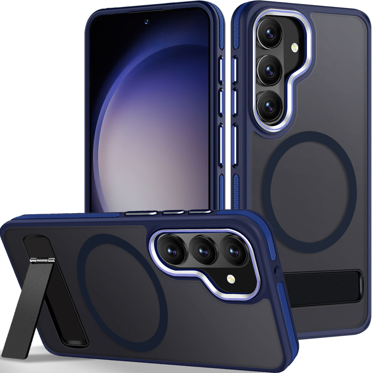 MALEWOLF Case for Samsung Galaxy S26 Plus with Stand, Compatible with Magsafe, Anti-slip Cover [Military Grade Shockproof] [Matte Translucent Back], Color Hybrid Phone Case for Galaxy S26+