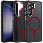MALEWOLF Strong Magnetic for Samsung Galaxy S25, Fits for Magsafe, Color Hybrid S25 Cover with Non-Slip Edge & Hard PC Translucent Matte Back, Slim Shockproof Phone Case for Galaxy S25