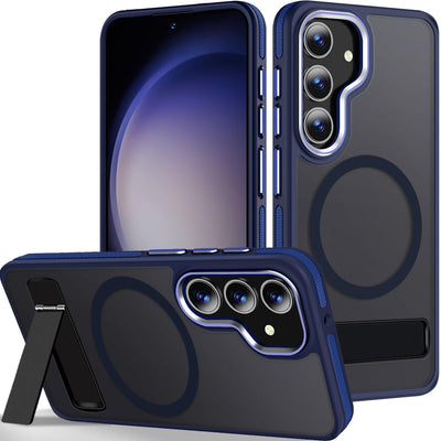 MALEWOLF for Galaxy S25+ Plus Case with Invisible Stand, [Military Drop Protection] Semi-Transparent S25 Plus Phone Case Compatible with Magsafe, Anti-Slip Cover Galaxy S25+ Magnetic Case
