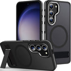 MALEWOLF for Samsung Galaxy S23 Case with Stand, Compatible with Magsafe, Strong Magnetic Phone Case for Galaxy S23, Mil-Grade Protection for Non-Slip Matte Translucent Cover