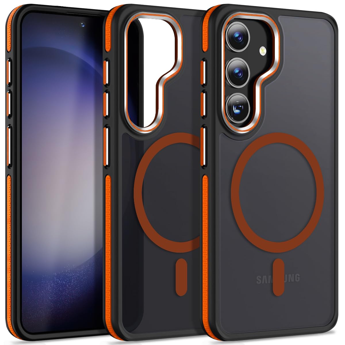 MALEWOLF Magnetic Case for Samsung Galaxy S24+ Plus 5G, Color Match Cover [Compatible with Magsafe] [Military Drop Protection] Anti-Slip Soft TPU Edge Phone Case for Galaxy