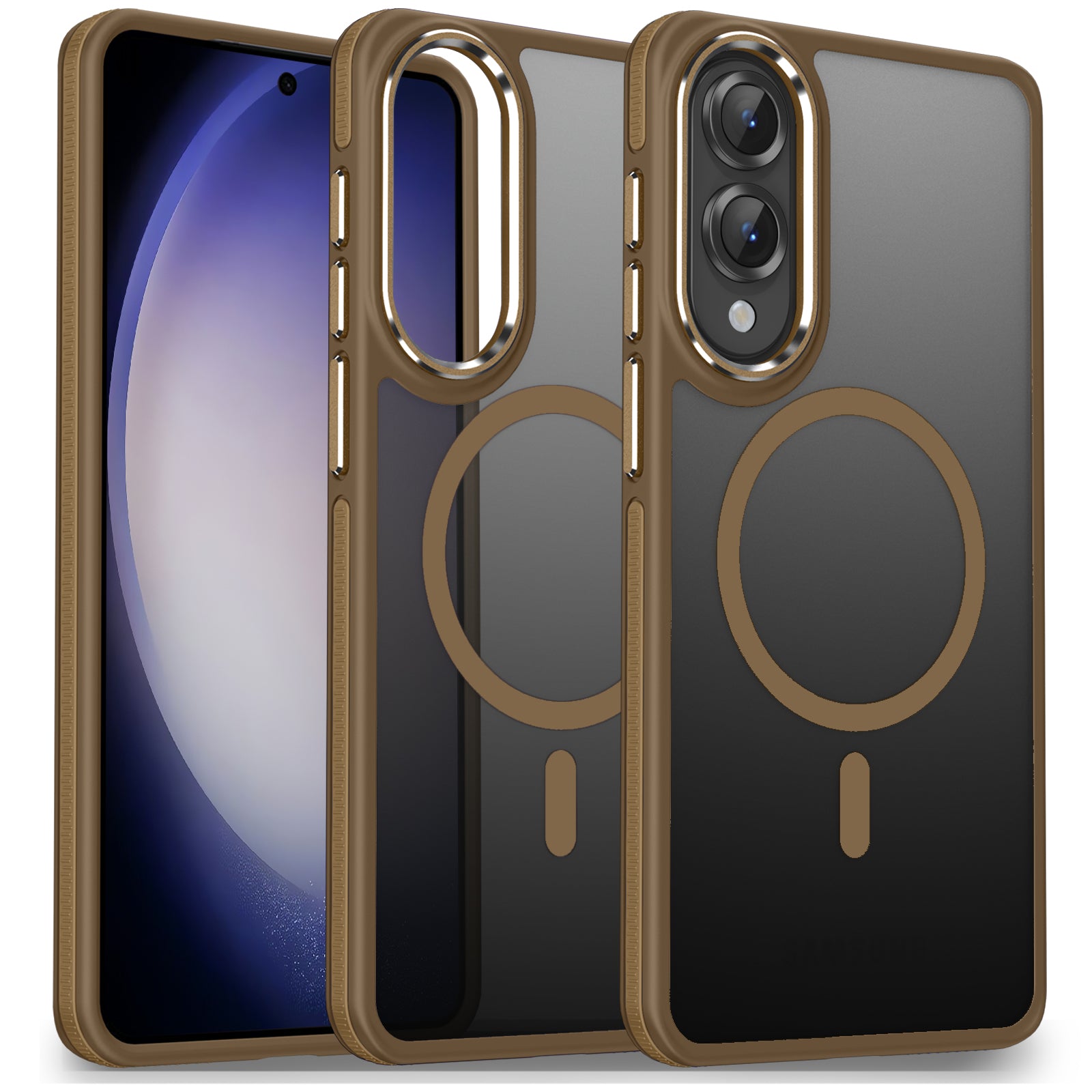 MALEWOLF Case for Samsung Galaxy S25 Edge, Matte Translucent Magnetic Cover [Compatible with Magsafe] [Anti-Slip Grip], Military Grade Shockproof Hybrid Color Galaxy S25 Edge Phone Case