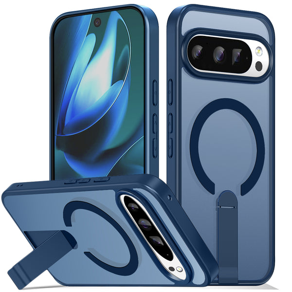 MALEWOLF for Google Pixel 10/10 Pro Case, Adjustable Stand, Matte Translucent Cover Compatible with Magsafe, Shockproof Protection TPU Bumper for Pixel 10 Pro Phone Case