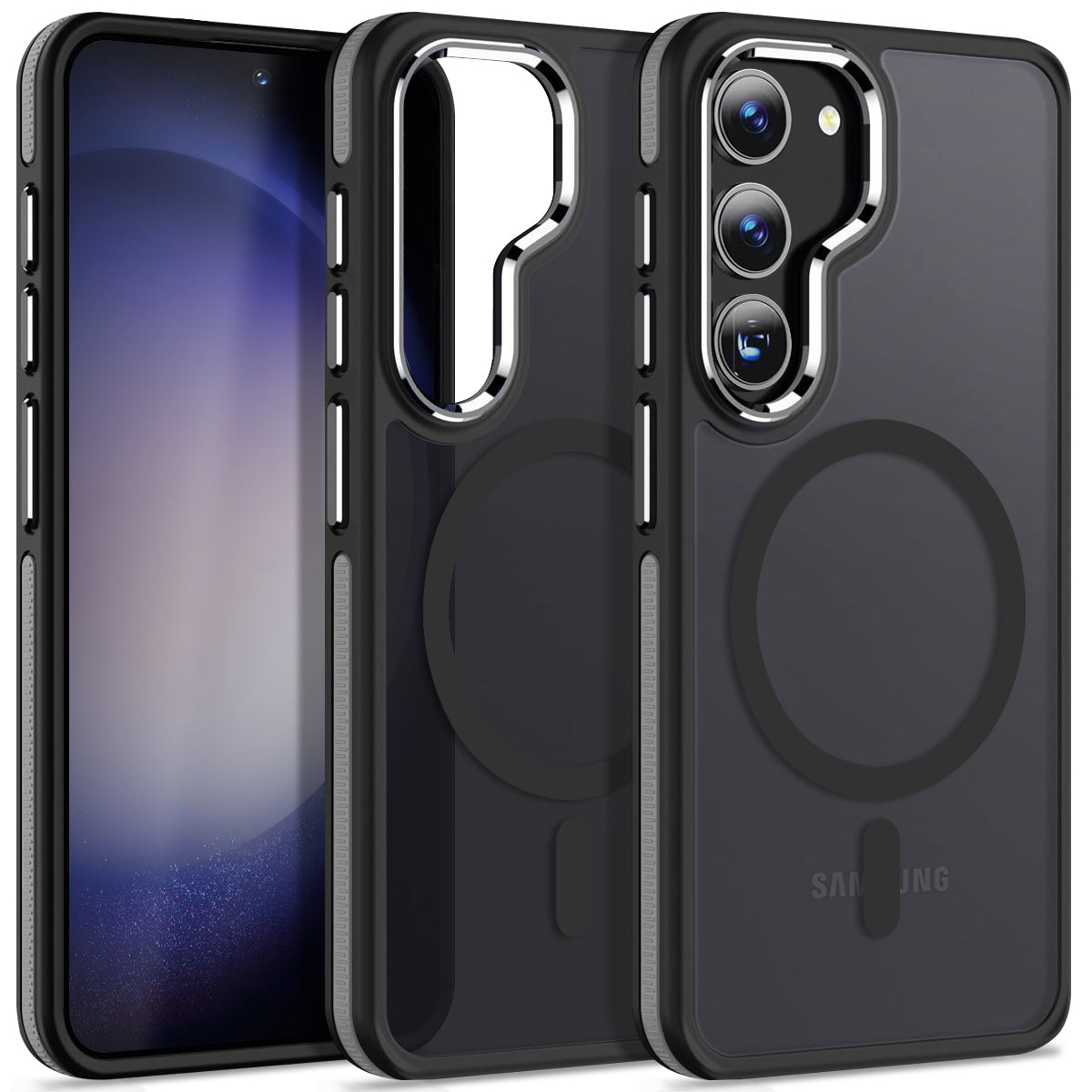 MALEWOLF Case for Samsung Galaxy S23 Plus, Compatible with Magsafe, Magnetic Cover with Anti-Slip Edge, Shockproof Translucent Color Hybrid Phone Case for Galaxy S23+ 5G