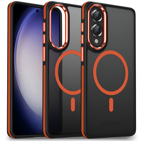 MALEWOLF Case for Samsung Galaxy S25 Edge, Matte Translucent Magnetic Cover [Compatible with Magsafe] [Anti-Slip Grip], Military Grade Shockproof Hybrid Color Galaxy S25 Edge Phone Case