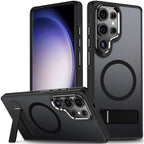 Galaxy S25 Ultra Rugged Magnetic Case, Anti-Slip Shockproof Cover with Kickstand
