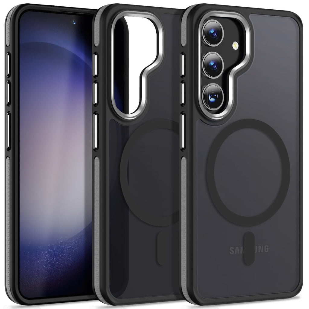 MALEWOLF Magnetic Case for Samsung Galaxy S24+ Plus 5G, Color Match Cover [Compatible with Magsafe] [Military Drop Protection] Anti-Slip Soft TPU Edge Phone Case for Galaxy