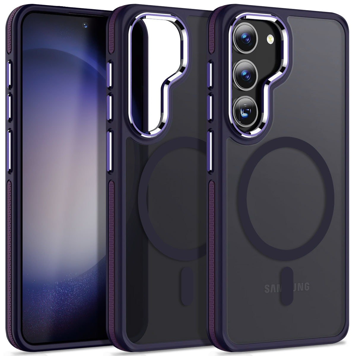 MALEWOLF for Samsung S23 Case, Compatible with MagSafe, Magnetic Phone Case for Galaxy S23, [Translucent Matte] [Anti-Slip] Full-Body Protection, Slim Translucent Cover