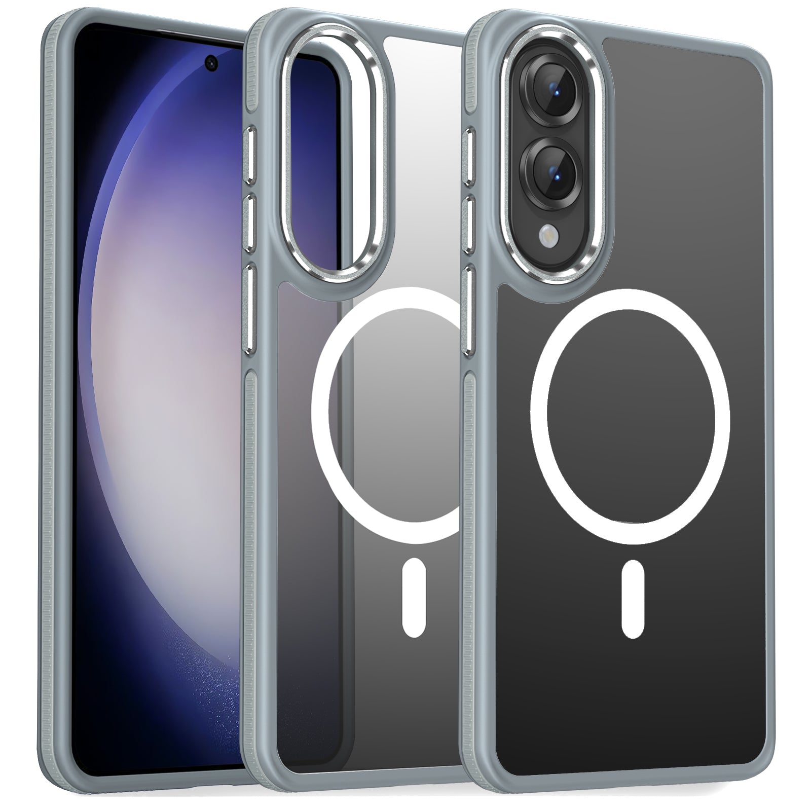 MALEWOLF Case for Samsung Galaxy S25 Edge, Matte Translucent Magnetic Cover [Compatible with Magsafe] [Anti-Slip Grip], Military Grade Shockproof Hybrid Color Galaxy S25 Edge Phone Case
