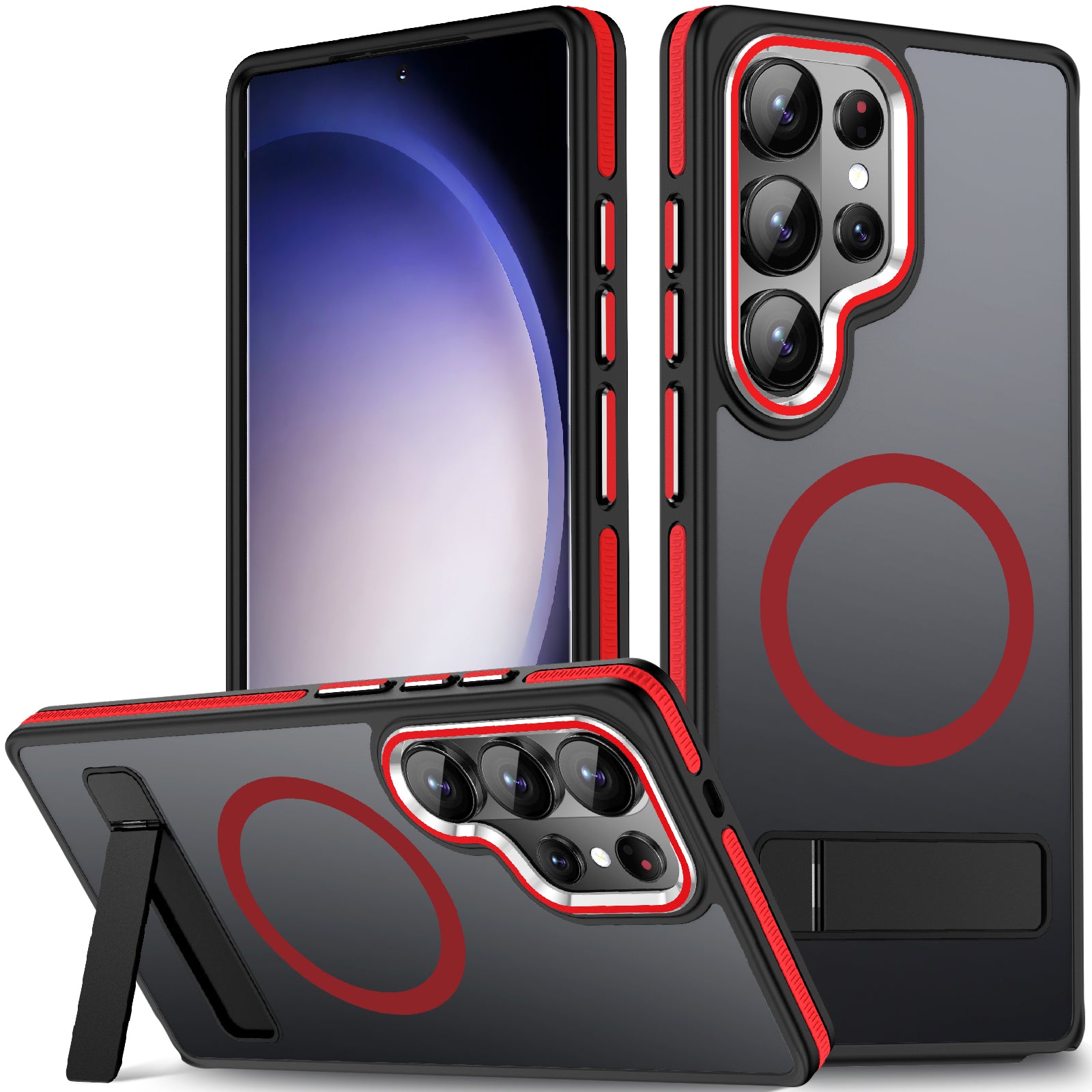 MALEWOLF Case for Samsung Galaxy S26 Ultra with Stand, Compatible with Magsafe, Mil-Grade Shockproof Protection & Non-Slip Matte Cover Phone Case for Galaxy S26 Ultra