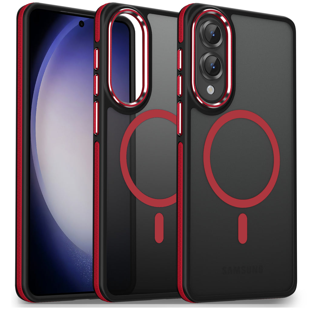 MALEWOLF Case for Samsung Galaxy S25 Edge, Matte Translucent Magnetic Cover [Compatible with Magsafe] [Anti-Slip Grip], Military Grade Shockproof Hybrid Color Galaxy S25 Edge Phone Case