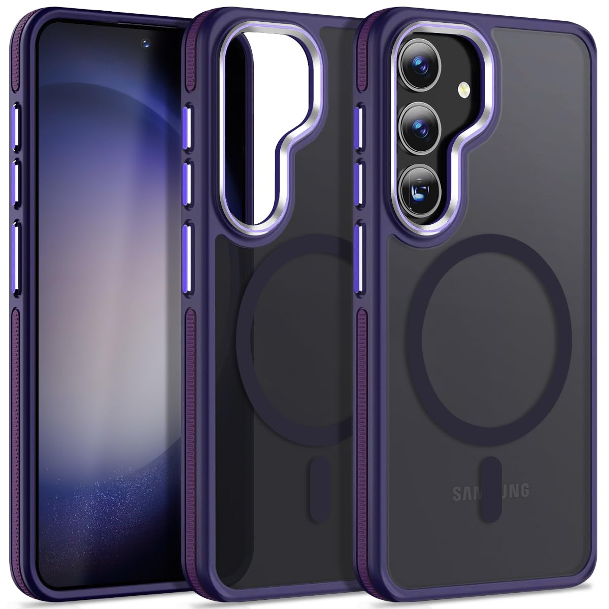 MALEWOLF Magnetic Case for Samsung Galaxy S24+ Plus 5G, Color Match Cover [Compatible with Magsafe] [Military Drop Protection] Anti-Slip Soft TPU Edge Phone Case for Galaxy