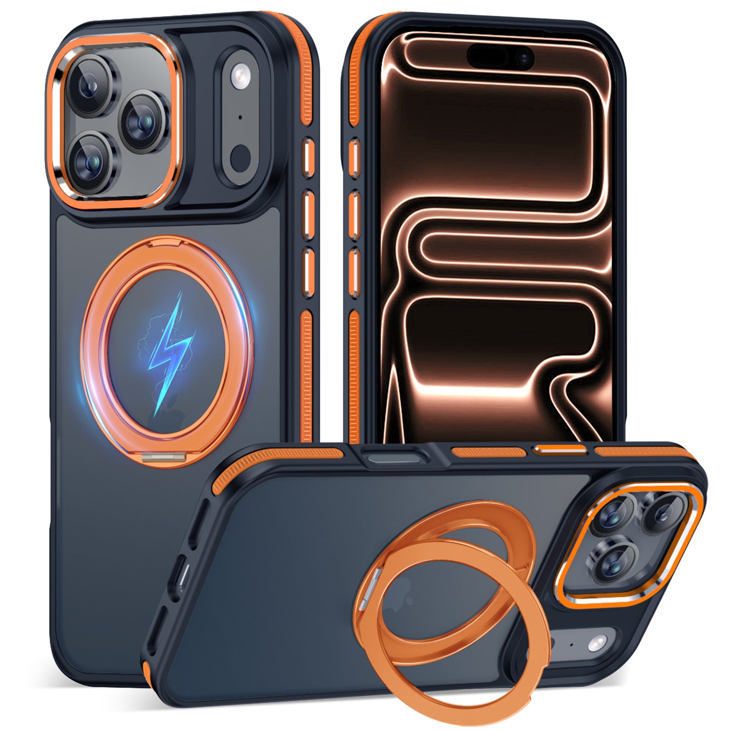 MALEWOLF Magnetic Stand for iPhone 17 Pro Max Case, Compatible with Magsafe, Anti-Slip Cover with Military-Grade Protection, Slim Phone Case for iPhone 17 Pro Max