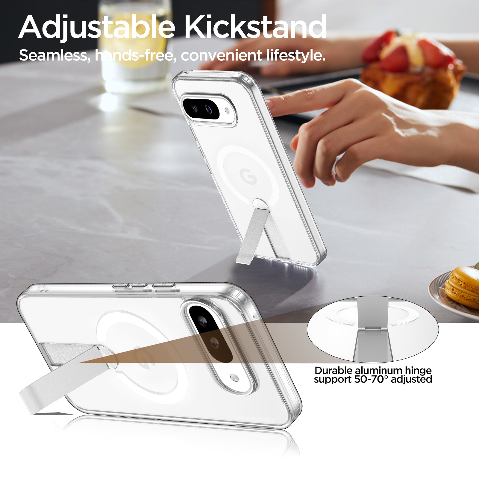 MALEWOLF for Google Pixel 9A Case, Adjustable Kickstand, Ultra Slim Cover Compatible with Magsafe, Anti-Yellowing & Durable TPU Hard Back, Shockproof Bumper Protection for Pixel 9A Phone Case