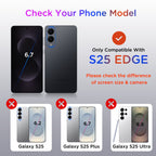 MALEWOLF for Samsung Galaxy S25 Edge Case, Non-Slip Phone Case with Invisible Kickstand [Fits for Magsafe], Ultra Slim Translucent Cover for Galaxy S25 Edge, Mil-Grade Drop Protection