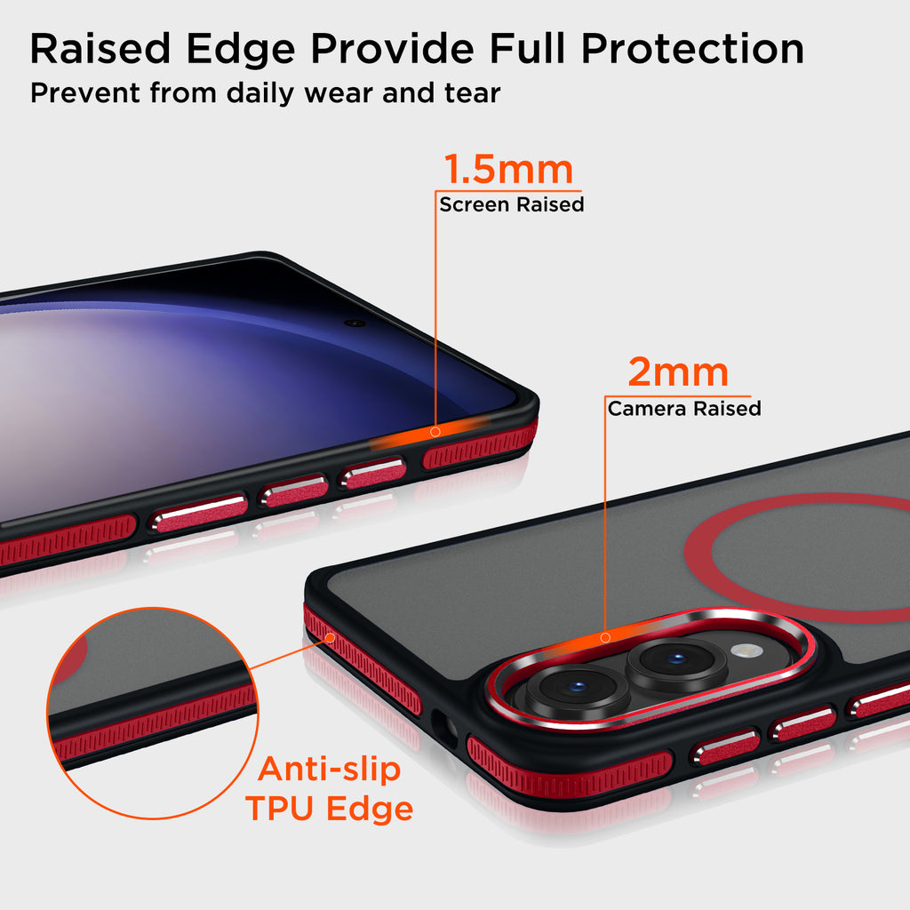 MALEWOLF for Samsung Galaxy S25 Edge Case, Non-Slip Phone Case with Invisible Kickstand [Fits for Magsafe], Ultra Slim Translucent Cover for Galaxy S25 Edge, Mil-Grade Drop Protection