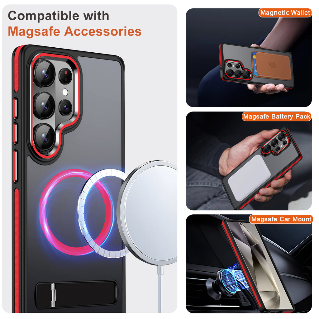 MagSafe Magnetic Case for Samsung Galaxy S26 Ultra with Metal Hidden Stand