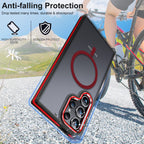 MALEWOLF for Samsung Galaxy S24 Ultra Case, Magnetic Phone Case Compatible with Magsafe, Anti-Slip Drop Protection Silky Translucent Back Cover for Galaxy S24 Ultra