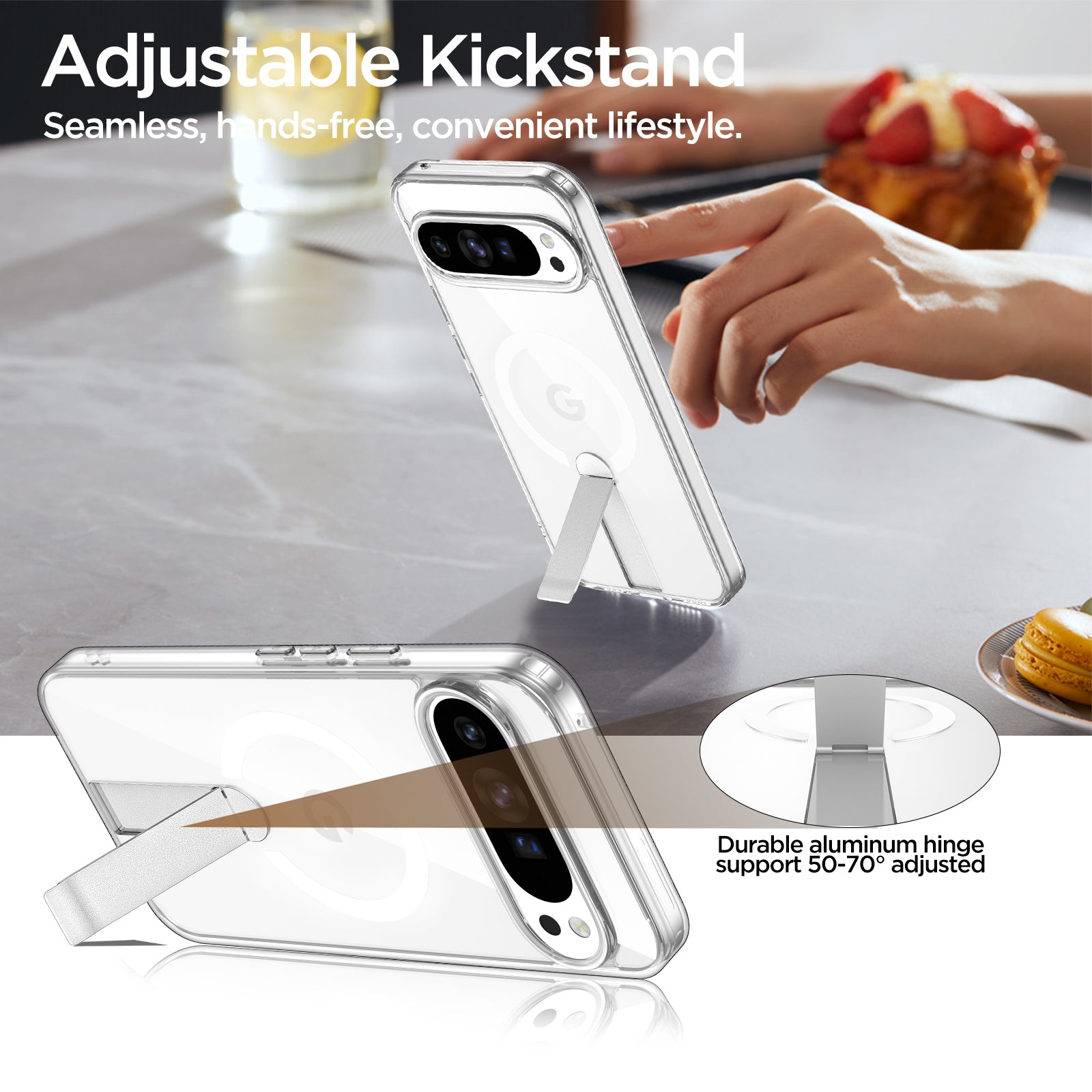 MALEWOLF for Google Pixel 9 Pro XL Case Magnetic, Slim Cover [Kickstand] [Compatible with Magsafe], Anti-yellowing & Durable TPU Back, Shockproof Bumper Protection for Pixel 9 ProXL Phone Case