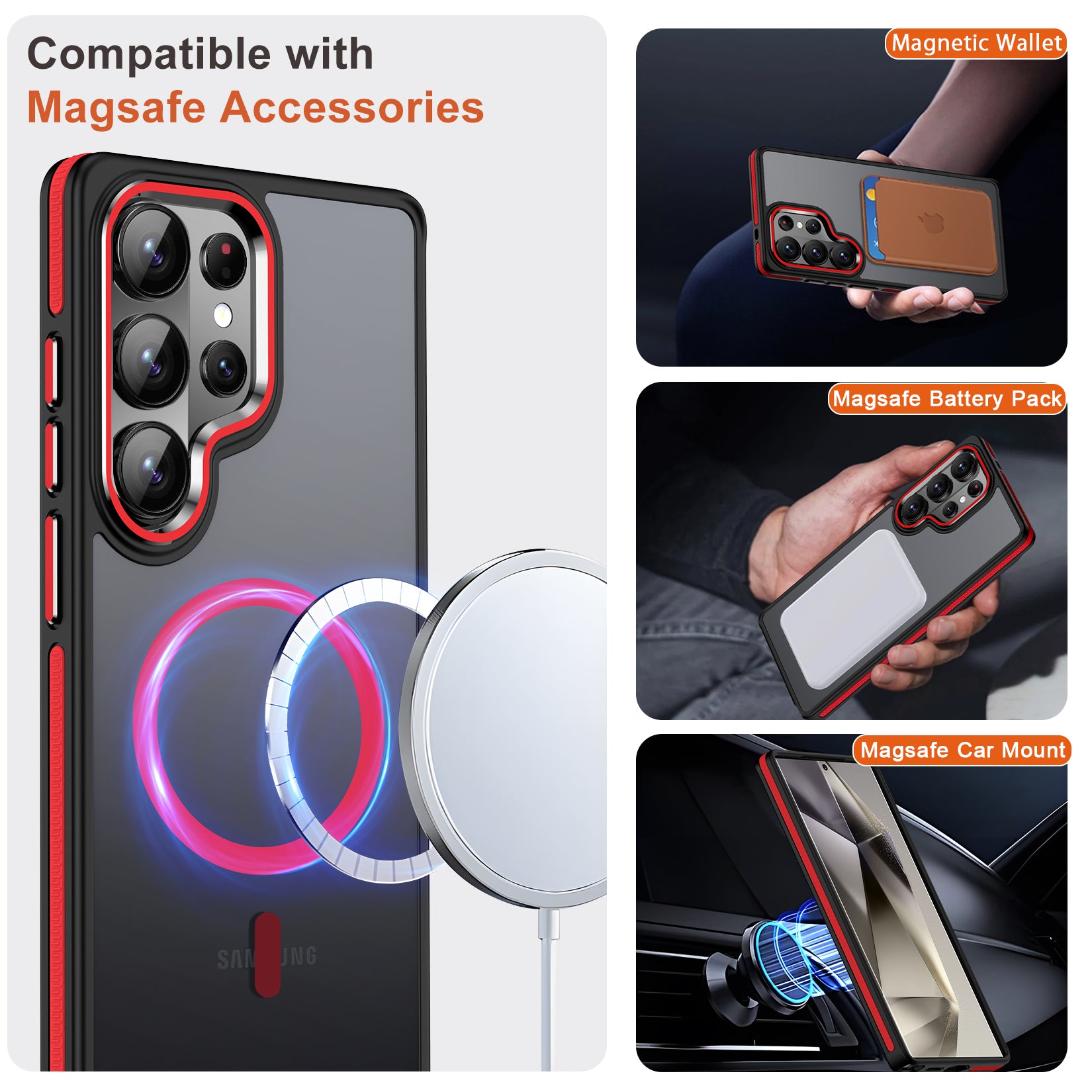 MALEWOLF Case for Samsung Galaxy S26 Ultra, Translucent Matte Cover Compatible with Magsafe, Military Grade Drop Resistant, Color Hybrid Non-Slip Phone Case for Galaxy S26 Ultra