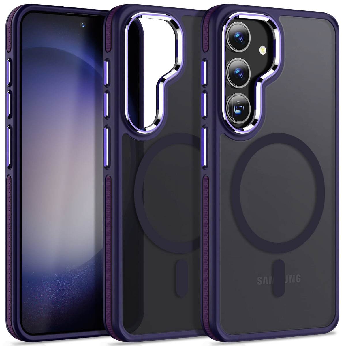 MALEWOLF for Samsung Galaxy S23 FE Case Compatible with Magsafe, Color Hybrid Design Shockproof Protection with Anti-Slip Grip, Magnetic Translucent Phone Case for Galaxy S23 FE