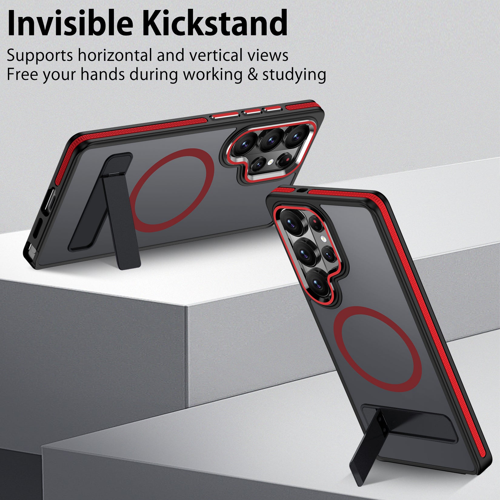 MALEWOLF Case for Samsung Galaxy S26 Ultra with Stand, Compatible with Magsafe, Mil-Grade Shockproof Protection & Non-Slip Matte Cover Phone Case for Galaxy S26 Ultra