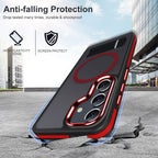 MALEWOLF for Samsung Galaxy S24 Case, [Built-in Stand] Anti-Skid TPU Edge & Matte Translucent S24 Cover, Compatible with Magsafe, Slim Shockproof Magnetic Phone Case for S24 5G