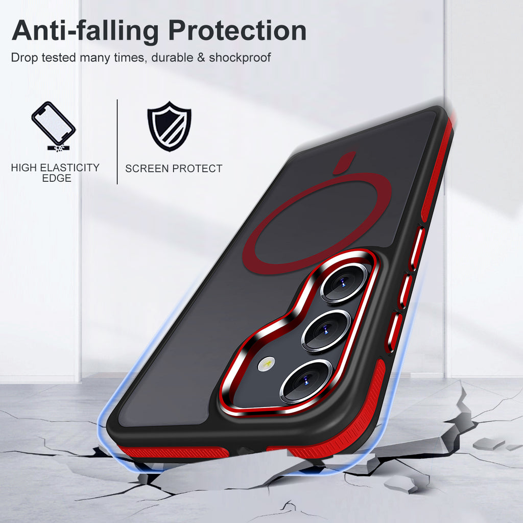 MALEWOLF for Samsung Galaxy S23 FE Case Compatible with Magsafe, Color Hybrid Design Shockproof Protection with Anti-Slip Grip, Magnetic Translucent Phone Case for Galaxy S23 FE