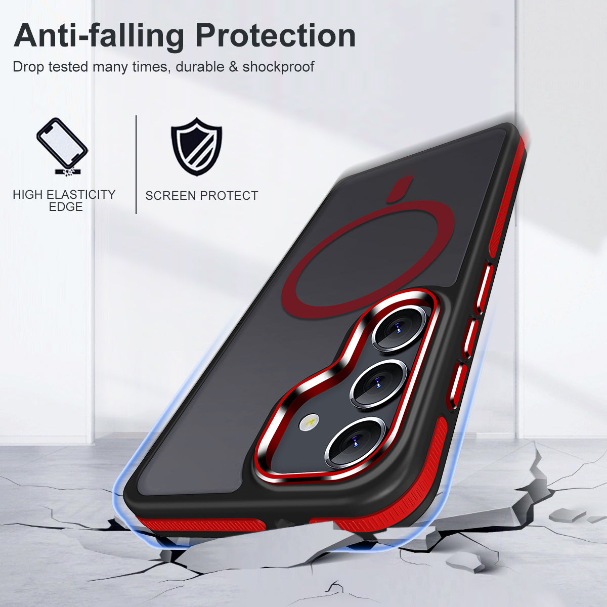 MALEWOLF for Samsung Galaxy S23 FE Case Compatible with Magsafe, Color Hybrid Design Shockproof Protection with Anti-Slip Grip, Magnetic Translucent Phone Case for Galaxy S23 FE