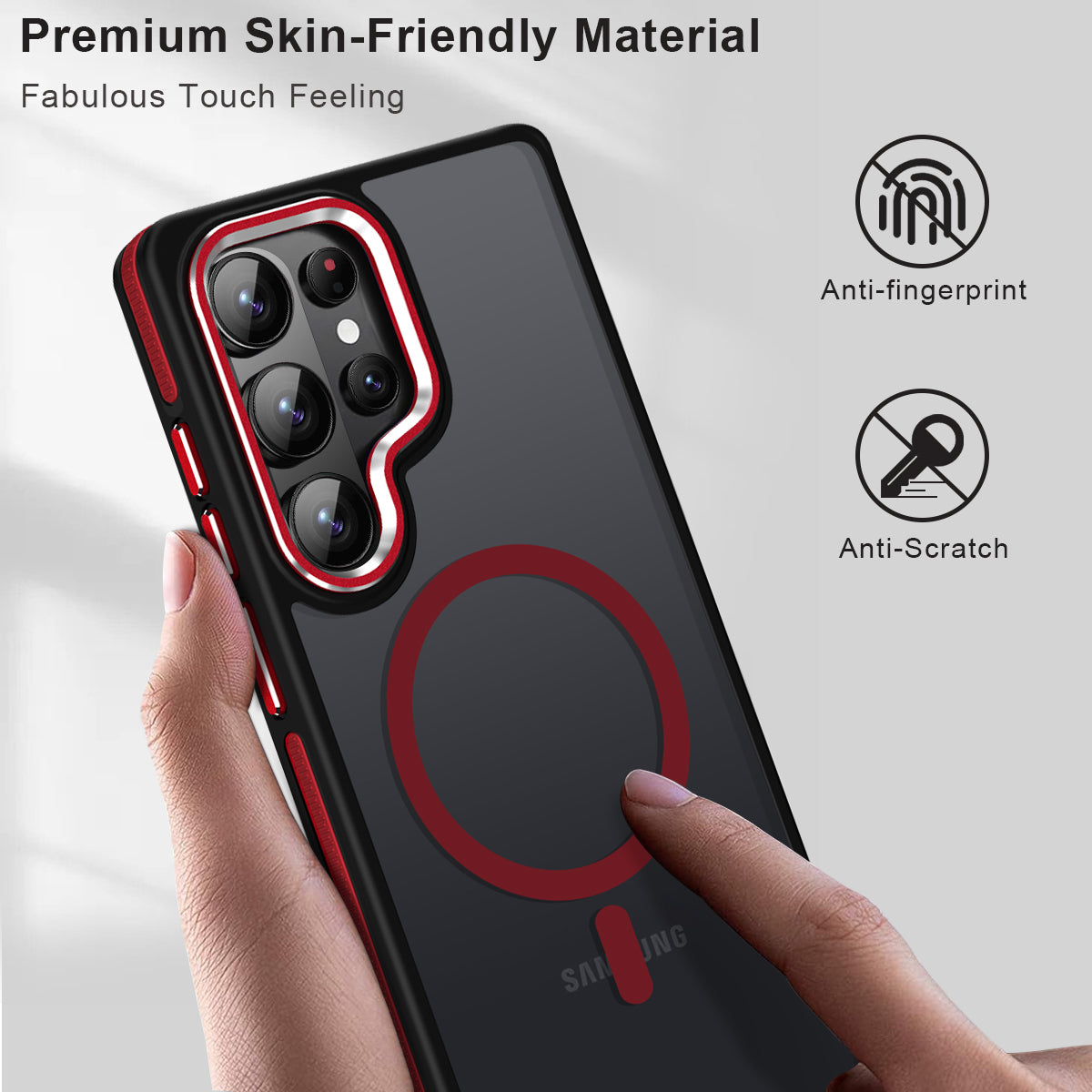 MALEWOLF Case for Samsung Galaxy S26 Ultra, Translucent Matte Cover Compatible with Magsafe, Military Grade Drop Resistant, Color Hybrid Non-Slip Phone Case for Galaxy S26 Ultra