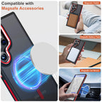 MALEWOLF Magnetic for Samsung Galaxy S23 Ultra Case, Anti-Skid Edge Phone Cover Compatible with Magsafe, Silky Translucent Matte Back Drop-Proof Slim Case for Galaxy S23 Ultra 5G