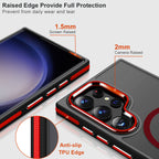 MALEWOLF for Samsung Galaxy S24 Ultra Case, Magnetic Phone Case Compatible with Magsafe, Anti-Slip Drop Protection Silky Translucent Back Cover for Galaxy S24 Ultra