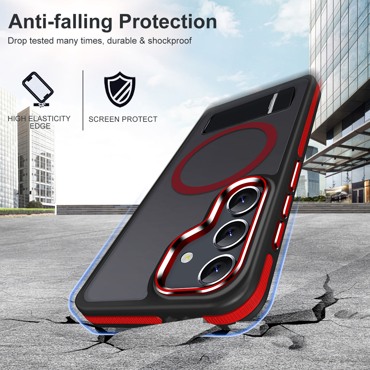 MALEWOLF Stand Case for Samsung Galaxy S26 Compatible with Magsafe, Translucent Magnetic Cover [Military Grade Protection] [Anti-Slip Technology], Color Hybrid Galaxy S26 Phone Case