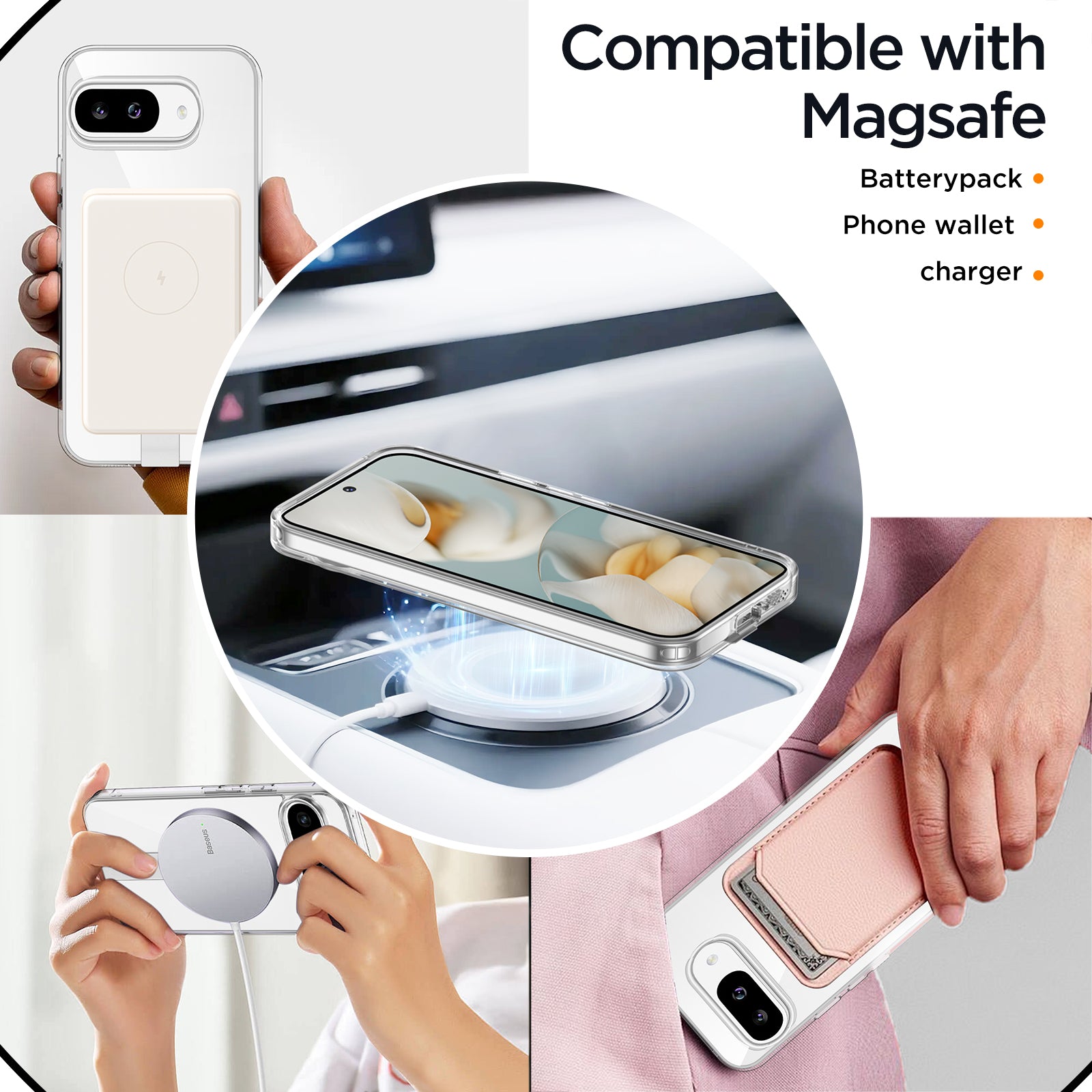 MALEWOLF for Google Pixel 9A Case, Adjustable Kickstand, Ultra Slim Cover Compatible with Magsafe, Anti-Yellowing & Durable TPU Hard Back, Shockproof Bumper Protection for Pixel 9A Phone Case