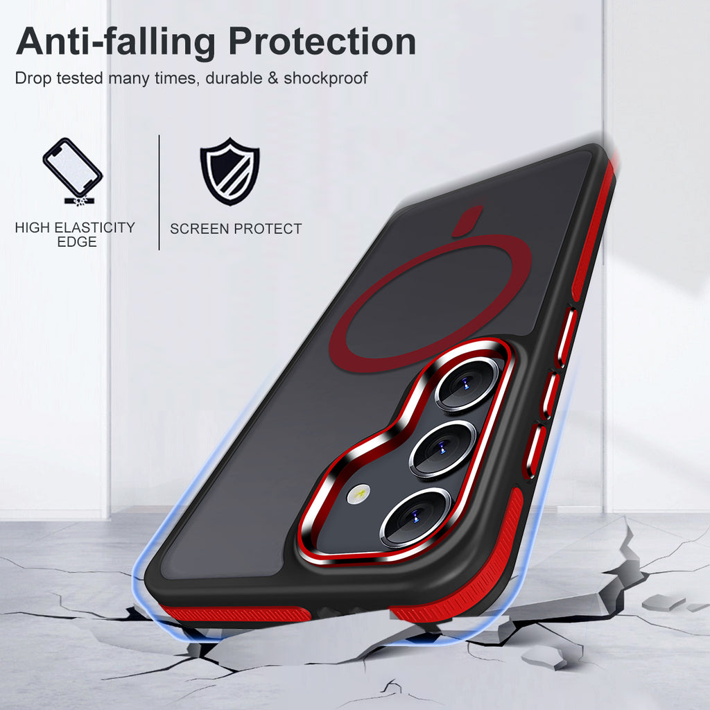 MALEWOLF for Samsung Galaxy S25 Plus/S25+ Case, Skin-Friendly Matte S25 Plus Phone Case Fits for Magsafe, Color Hybrid Translucent Cover Anti-Slip TPU Edge Shockproof Galaxy S25+ Case