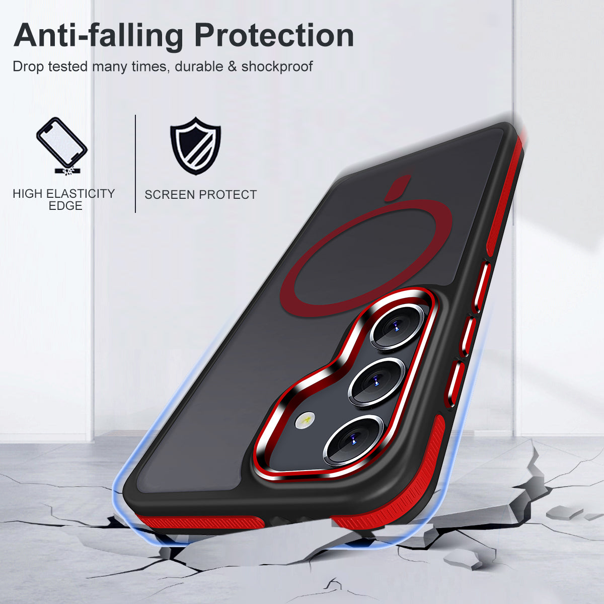 MALEWOLF for Samsung Galaxy S25 Plus/S25+ Case, Skin-Friendly Matte S25 Plus Phone Case Fits for Magsafe, Color Hybrid Translucent Cover Anti-Slip TPU Edge Shockproof Galaxy S25+ Case